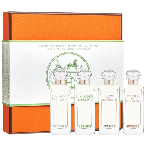 hermes parfum femme jardin|hermes parfums jardins discovery set.